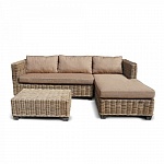 Комплект мебели KM-2002 (угловой диван и столик) натуральный ротанг